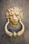 Lion head, the decorative Bronze Door Handle, Mdina, Malta