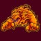Lion Head Flame Heat Fire Burning Esports Sport Beast Mascot Logo Design Template
