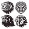 Lion Head Logo Set Collection Package Premium Vector Design