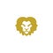Lion head logo, silhouette of a human face