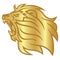 Lion Head Roaring Gold Golden Logo Design Vector Template