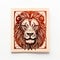 Lion Head Stamp Sheet - Woodblock Print Style - Editorial Illustrations