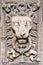 Lion head stone carving