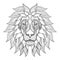 Lion head zentangle, doodle stylized, vector, illustration, hand