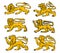 Lion heraldic icon set for tattoo, heraldry design