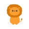 Lion icon. Cute cartoon funny character. Baby animal