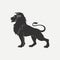 Lion icon. Wild animal. Template logo or emblem. Vector.