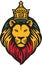 The Lion of Judah Head with Crown Rastafarian Reggae Symbol.