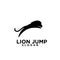 Lion jump black logo icon design vector illustrator simple