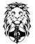 The Lion and Karate kyokushin kanku original simbol, drawing for tattoo, on a white background, illustration