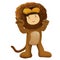 Lion kid, boy dresses in lion costume
