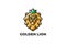 Lion King Logo Head Crown Abstract Design Vector Geometric Vintage Heraldic style