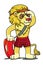Lion lifeguard. Profession animals ABC Alphabet L