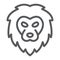 Lion line icon, animal and zoo, cat sign