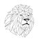 Lion logo design. Abstract black polygon lion head. Calm lion face