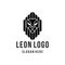 Lion Logo. Elegant black and white illustration of Leon Circle Logo