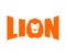 Lion logo. Leo emblem lettering. head predator and letters