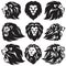 Lion Logo Set Collection. Premium Design Vector Illustration Emblem Icons