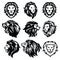 Lion Logo Set. Premium Design. Vector Illustration