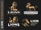 Lion logo set - vector illustration, emblem on black background