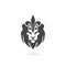 Lion luxury logo icon with shadow