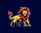 Lion mascot logo, sport logo, emblem or crest character design