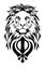 The Lion and the most significant symbol of Sikhism - Sign of Khanda, drawing for tattoo