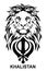 The Lion and the most significant symbol of Sikhism - Sign of Khanda, drawing for tattoo