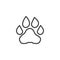 Lion paw print line icon