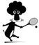 Lion playing tennis isolated illustration