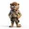 Lion Police Officer: A Stunning Ray Traced Character In Konica Big Mini Style