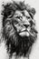 Lion predator animals wildlife painting . Lion is the king of animals