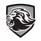 Lion Roar Logo Shield Mascot Design Vector Illustration Icon