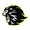 Lion Roaring Head Logo, Sign, Vector Black and White Design Icon
