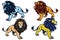 Lion Roaring Stand Stance Esport Mascot Vector Logo Pack Set Collection