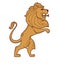 Lion royal symbol heraldry mane and snake tongue