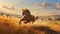 Lion Running In The Field: Western-style Portraits By Raphael Lacoste