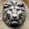 Lion\\\'s head - relief of a lion\\\'s face with a mane in stone design ai Generated, generative AI, CGI graphics