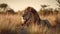 Lion\\\'s Oasis: Finding Calm in the Savannah