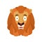 Lion scared OMG avatar emotion. Wild animal Oh my God emoji. Fri