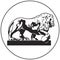 Lion sculpture vector icon from Saint-Petersburg Russian landmark set