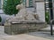 Lion setting in front of the Columbus Oh Police Headquarters