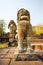 Lion or Singha and Naga sandstone statue in Prasat Hin Phimai