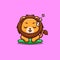 Lion Sleepy Cute Creative Kawaii Cartoon Mascot Logo