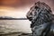 Lion statue at lake Starnberg