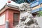 Lion Statue at Shuanglin Temple in Pingyao, Shanxi, China. It is part of UNESCO World Heritage Site - Ancient City of Ping Yao.