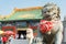 Lion Statue at Xilitu Zhao Temple(Shiretu Juu). a famous historic site in Hohhot, Inner Mongolia, China.