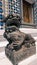 Lion stone chiness style sculpture and thai art architecture