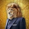 Lion in suit, business concept