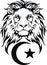 The Lion and the symbol of Islam - Crescent and star